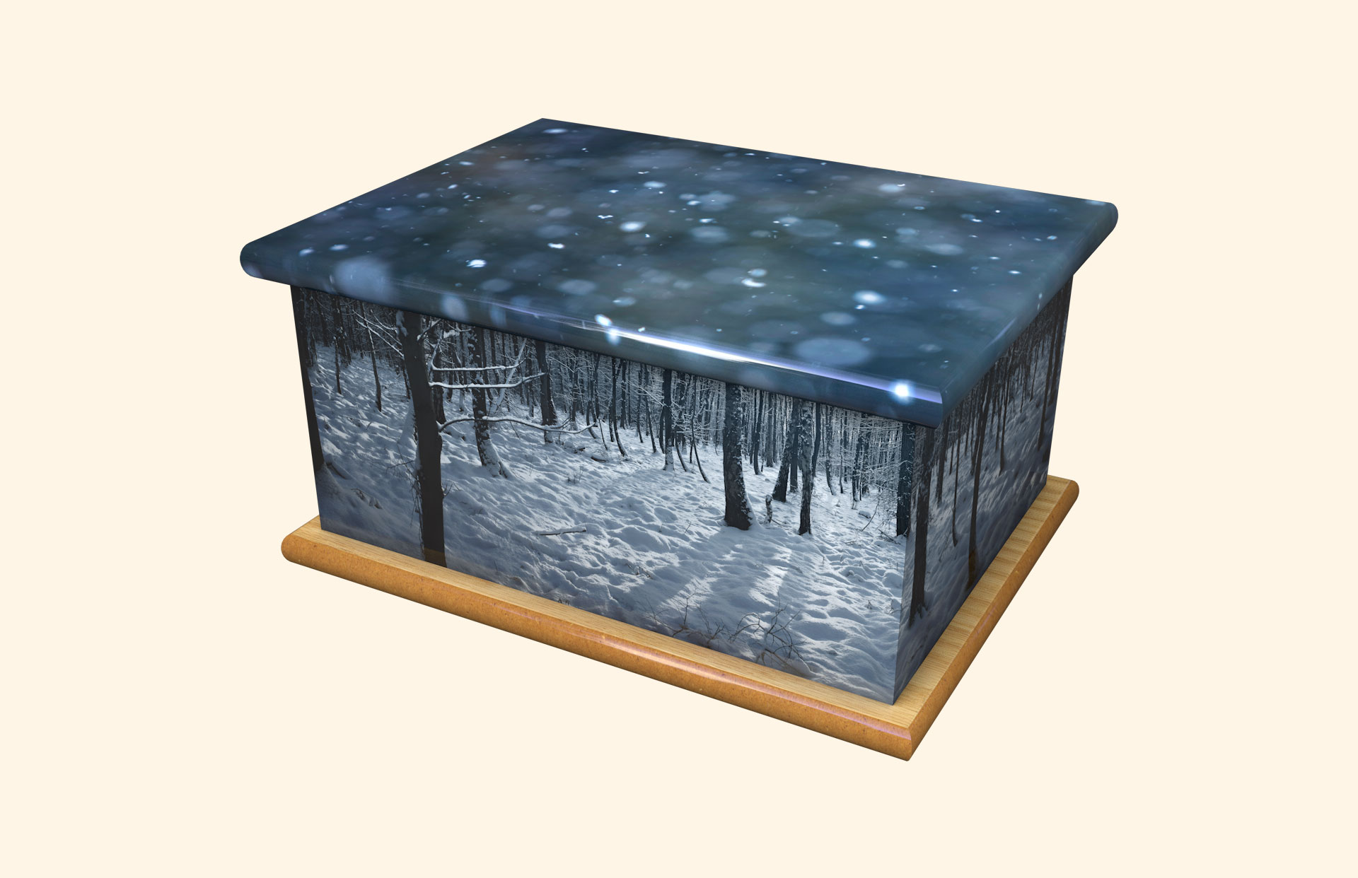 Winter Night adult ashes casket